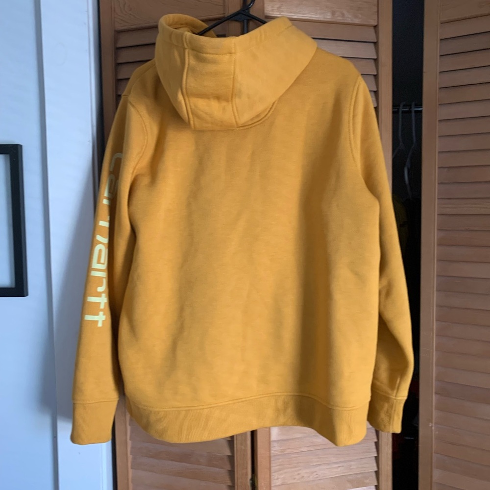 Womens sz XL Carhartt Mustard Yellow Hoodie - Picture 3 of 4